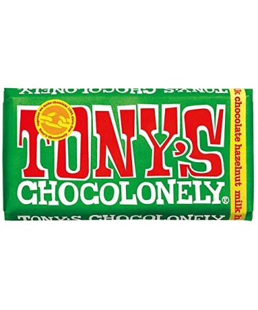 Tony's Chocolonely Milk Chocolate Hazelnut Bars 180g Pack of 4