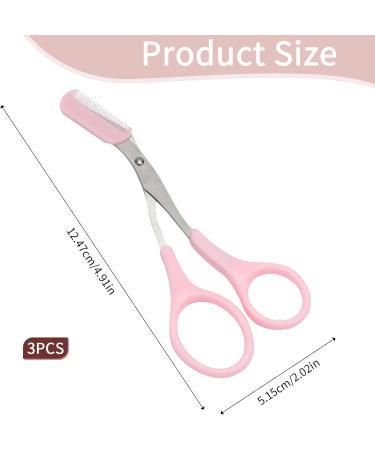 Precision Eyebrow Scissors with Comb - Non-Slip Finger Grips - Hair Removal Tool for Men and Women (Black/White/Pink) - Buy Online on GoSupps.com
