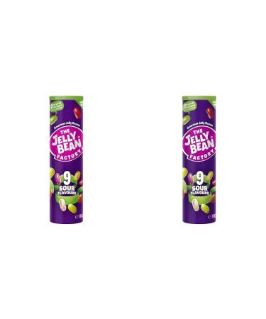 Jelly Bean Factory Sour Tube | 9 Sour Mix | Gluten and Gelatine free | Impulse candy (1 x 90g) (Pack of 2) 1 Count (Pack of 2)