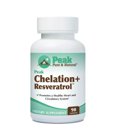 Peak Pure & Natural Peak Chelation+ Resveratrol | Calcium Disodium EDTA | Resveratrol | Malic Acid | 90 Capsules