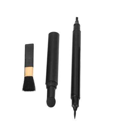 Waterproof Beard Shaping Pen 3 Pack Double Head 4 Tips Beard Pencil Filler for Mustache Easy to Color Long Lasting (BLACK)