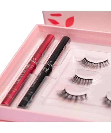 Silly George Girl Naturale Box Set: Clear + Black LinerBondPro Lash Adhesive Eyeliner with 3 Pairs of Girl Series Lashes and Tweezers - Buy Online on GoSupps.com