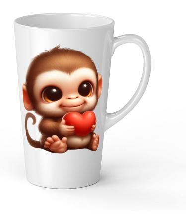 White Ceramic Baby Monkey Mug - Large 483 ml Perfect for Hot Chocolate or Milk Fun and Easy to Use - Buy Online on GoSupps.com