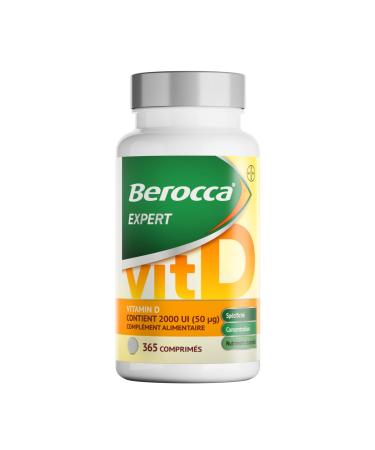 Berocca Expert Vitamine D3 2000 UI (50 g) 365 Comprim s Haute Dose de Vitamine D3 Compl ment pour Syst me Immunitaire Os Muscles et Dents Formule V g tarienne Programme de 1 An