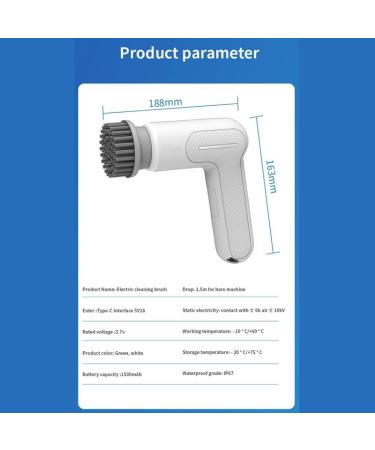 Firstrays Electric Scrubber Cordless Shower Scrubber with 8 Replacement Heads Bathroom Scrubber & Waterproof Electric Easy Install - Buy Online on GoSupps.com