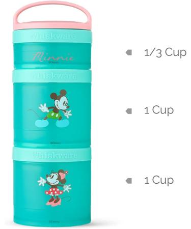 Whiskware Disney Stackable Snack Containers - Set of 3 Cups for Kids, Toddlers - Mickey and Minnie Design - Ideal for School and Travel - Buy Online on GoSupps.com