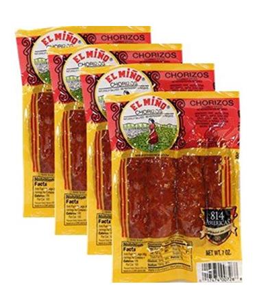 Chorizos El Mio . 4 chorizos per pack 7 oz. Total 16 Chorizos