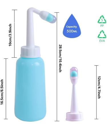 Snykes Postpartum Perineal Wash Bottle - 500ml Portable Bidet for Women | Peri Recovery & Postpartum Care | Maternity Essentials for New Moms | Travel-Friendly (Blue 17 oz) - Buy Online on GoSupps.com