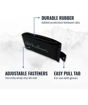 StoreYourBoard Mountain Essential Ski Wrap Straps - 4 Pack - Universal Fit - Hook and Loop Fasteners - Black - Buy Online on GoSupps.com