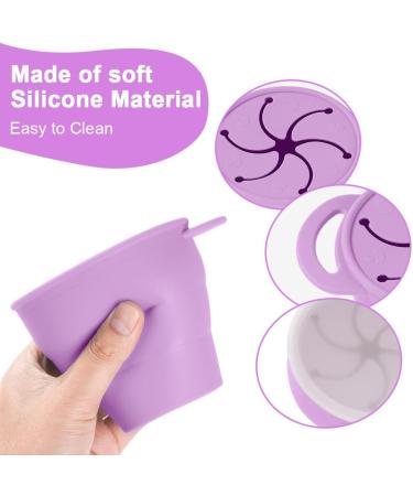 Vicloon Collapsible Silicone Baby Snack Cup - Non-Spill Snack Pot for Toddler with Lid - Purple - Buy Online on GoSupps.com