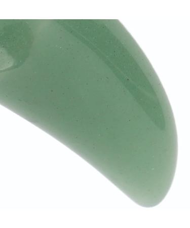 Curved Cosmetic Spatula - Mini Jade Stone Eye Cream Applicator & Gua Sha Massage Stick for Puffiness Relief (Green - Buy Online on GoSupps.com