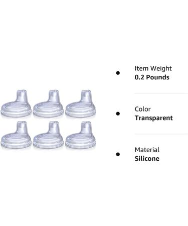 Nuby 6 Pack Replacement Silicone Spouts for No Spill Easy Grip Cup 6 Count - Best Pricing + Free Shipping - Buy Online on GoSupps.com
