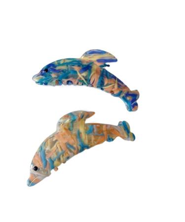 Dolphin & Shark Hair Claw Clips Set - Acetic Acid Hair Accessories for Girls & Women - Buy Online on GoSupps.com