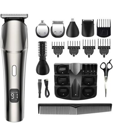 Buy Electric Hair Clipper Set with Digital Display - Water Washable Rechargeable Gray Scissors for Perfect Cuts - Buy Online on GoSupps.com