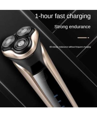 Premium Men's Electric Head Shaver - LED Display Washable USB Fast Charging - Portable Gold Shaver for Home & Travel - Buy Online on GoSupps.com
