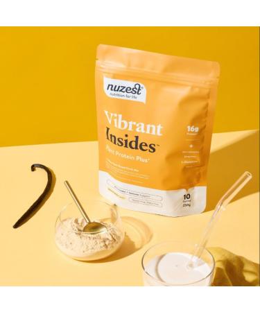 Nuzest Protein Plus Vanilla - Gut Health Digestion & Immune Support | 8.8oz (250g) | Vitamins & Minerals for Vibrant Insides - Buy Online on GoSupps.com