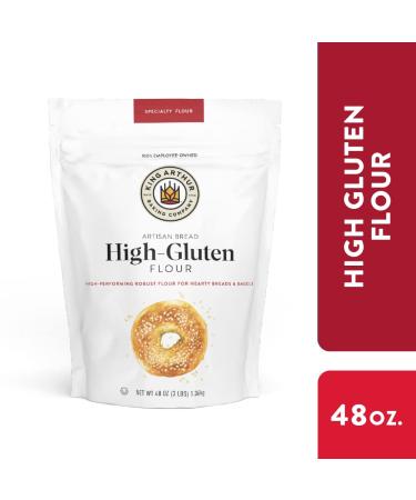 King Arthur High Gluten Flour 3 lb - High Protein White Flour - 48 oz - Buy Online on GoSupps.com