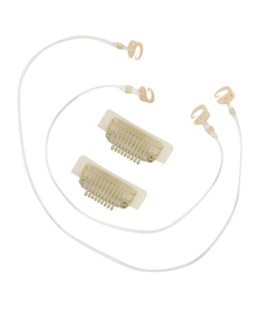 Fshine Replacement Blonde Stickable Clips for Wire Hair Extensions (2 Invisible Fishing Line Elastic Wire 20cm and 25cm Removable Clips) 12 Inch Replacement