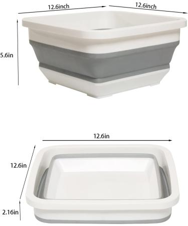 AAKitchen Collapsible Dish Basin for 9L Capacity Collapsible Sink Tub Dish Wash Basin Portable Dish Tub Foldable Dishpan for RV Trailers Camping Dish Washing Tub (White and Gray) - Buy Online on GoSupps.com
