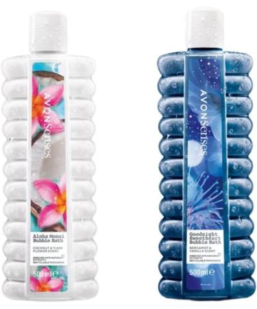 Coconut & Tiare Flower Scent Aloha Monoi and Bergamot & Vanilla Scent Goodnight Sweetheart Bubble Bath 500ml Each Pack of 2 - Buy Online on GoSupps.com