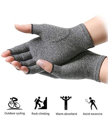 Arthritis Compression Gloves for Men & Women - Support & Warmth for Pain Relief from Rheumatoid & Osteoarthritis - Open Finger Design to Reduce Carpal Tunnel & Tendonitis - Gray Size S - Buy Online on GoSupps.com