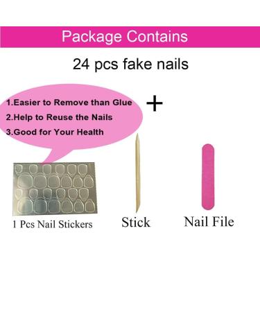 Magrace French Tip Fake Nails - 24 Pcs Square Stick on Nails for Women (A-5) A-3 - Buy Online on GoSupps.com