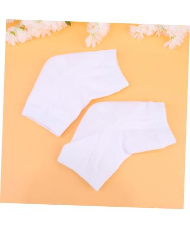 2 Pairs Heel Sleeves Protectors Gel Heel Sleeves Anti Cracked feet Men and Women White Sock - Buy Online on GoSupps.com