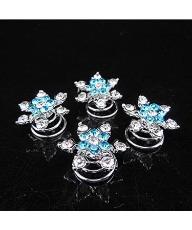 Canjoyn 20 Pcs Blue Snowflake Spin Hair Pins - Wedding Bridal Gem Rhinestone Metal Swirl Coils for Bun Hairstyles - Buy Online on GoSupps.com