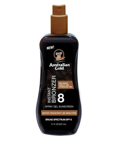 Australian Gold SPF 8 Spray Gel with Instant Bronzer 8oz (235ml) - Pack of 3 - Buy Online on GoSupps.com