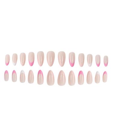 Justotry 24-Piece Almond Press-On Nails Set | ColoUndurful French & Nude Oval Fake Nails for Women | Short Rainbow Fingernails - Buy Online on GoSupps.com