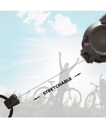 Giroayus Outdoor Automatic Retractable Wire Rope Luya Tactical Keychain - Black+White - Buy Online on GoSupps.com
