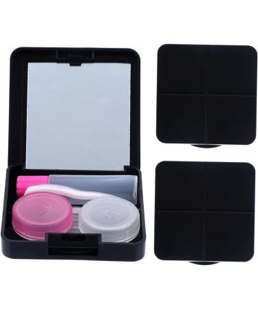 Buy Homsfou 12-Slot Contact Lens Case with Mirror - Travel-Friendly Colored Lens Holder Box (Black 4pcs) | Durable & Compact - Perfect for International Shipping - Buy Online on GoSupps.com
