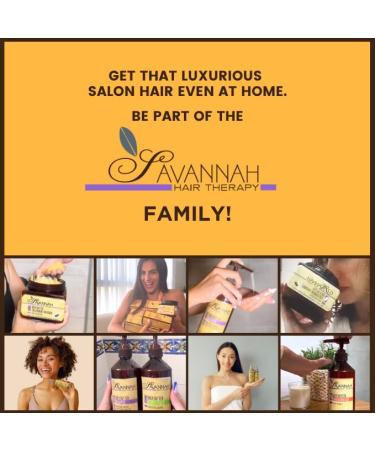 Savannah Hair Therapy Deep Conditioning Hair Mask with Shea Butter - 16.9oz | Sulfate-Free Keratin Treatment for Dry, Damaged Hair Growth | Enriched with Vitamin B6 | Moisture Repair Collection - Buy Online on GoSupps.com