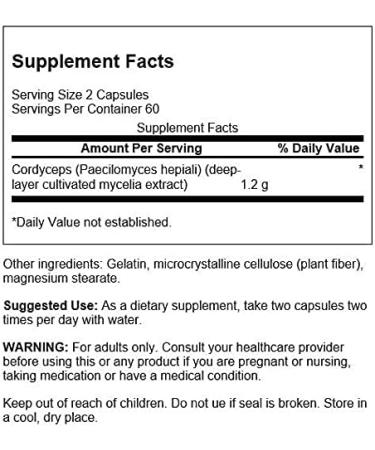Swanson Cordyceps 600mg 120 Capsules - Immune Support and Energy Boost - Buy Online on GoSupps.com