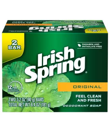 Irish Spring Original Deodorant Bar Soap 3.20 oz - 2 Pack - Buy Online on GoSupps.com