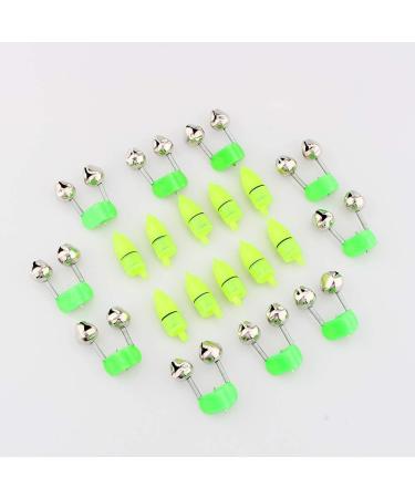 Zerone LED Twin Bells Fishing Alarm - 10 Pcs Night Fishing Accessory with Rod Clip Tip - Green Fish Bait Alert - Buy Online on GoSupps.com