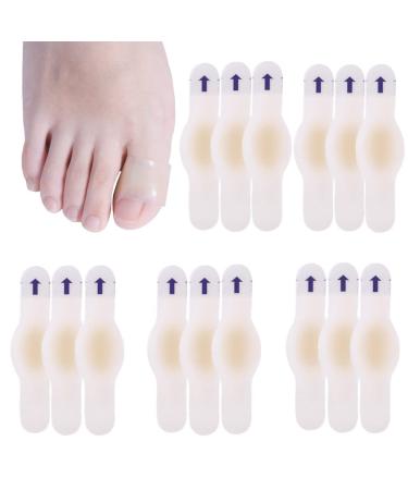 15Pcs Blister Plasters Hydrocolloid Invisible Blister Cushion Gel Blister Prevention for Heel Foot Toe and Guard Skin (Rectangle Styles)
