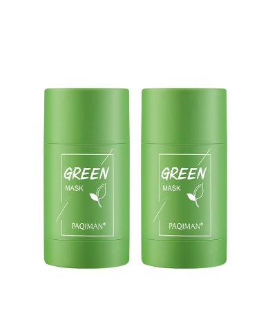 2 Pcs Green Tea Face Mask Poreless Deep Cleanse Green Purifying Clay Stick Mask for Face Blackhead Remover With Green Tea Extract.-Green Tea