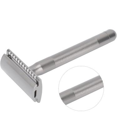 Portable Men's Safety Razor - Zinc Alloy Double Edge Razor with Brass Handle | Ideal Gift for Men (Silver) - Buy Online on GoSupps.com