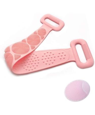 Merkts Back Scrubber - Double-Sided Silicone Shower Scrub Belt with Facial Cleansing Brush | 60x11cm - Ideal for International Shipping - Buy Online on GoSupps.com