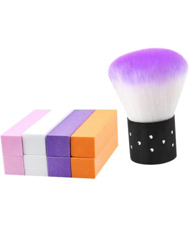 minkissy 1 Set Nail Block Bulk Nail Files Sand Paper Nail Sanding Buffer Nail Art Brush Nail Brush Remover Buffer Block Tools Nail Cleaner Brush Nail Polish Block Purple Paint Manicure - Buy Online on GoSupps.com