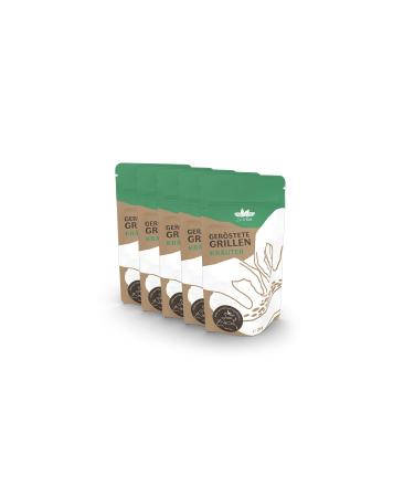 Entosus - dried and roasted grilling taste: herbs 5x 20g crunchy snack grilling sustainable meat substitute insects as protein snack or as a cooking ingredient in Germany herbs 5x 20g