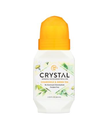 Crystal Essence Mineral Deodorant  Roll-On Chamomile and Green Tea  2.25 Fl Oz (Pack of 1) (31661)