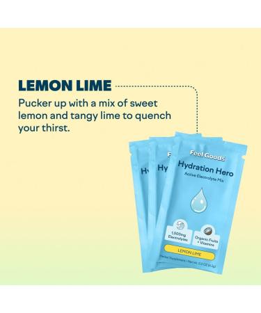 Feel Goods Hydration Hero Electrolytes Powder - Sugar Free Organic Coconut Water Keto & Vegan - 15 Count Lemon Lime Packets for On-the-Go Hydration - Buy Online on GoSupps.com