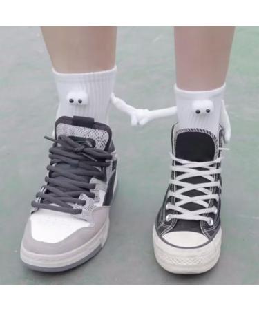 Magnetic Hand Socks Couple Holding Hands Mid-Tube Doll Socks - 4 Pcs Black - Buy Online on GoSupps.com