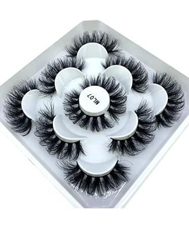 HBZGTLAD 5 Pairs 25mm 3D Mink Lashes Bulk with Custom Box - Natural Wispy False Eyelashes (ML-07) - Buy Online on GoSupps.com