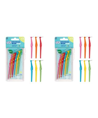 Tepe angle interdental brushes mixed (ISO size 0-5: 0.4-0.8 mm) / controlled cleaning of interdental spaces 1 x 6 angle interdental brushes (pack with 2) 6 pieces (2 pack)