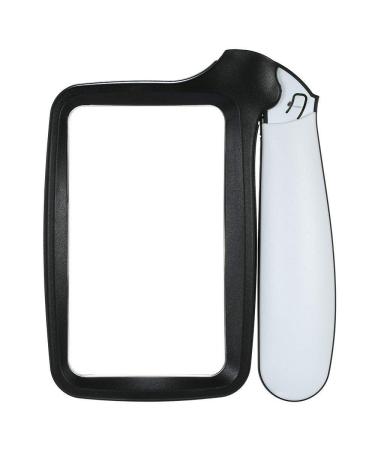 2X Handheld Folding Magnifier with 5 Led Light Hd Acrylic Square Magnifying Glass Compatible with Elderly Reading Newspaper Looking Watching Good Times