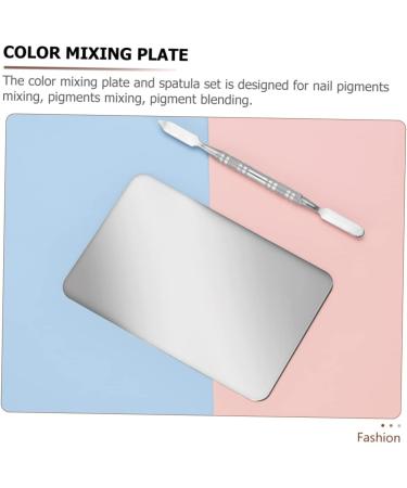 SHERCHPRY Stainless Steel Makeup Mixing Palette with Spatula Compact Durable for Foundation Nail Art Color Blending Lightweight Portable for Professional Makeup Artists - Buy Online on GoSupps.com