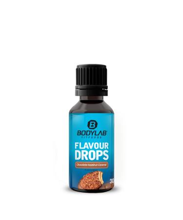 BODYLAB24 Flavor Drops 30ml chocolate-hazelnut caramel calorie-free sugar-free and fat-free aroma drops flavrops for sweetening foods drops of taste without artificial dyes